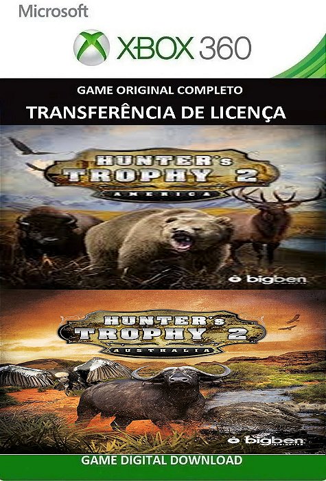 Hunter's Trophy 2 América & Australia Xbox 360 Jogo Digital Transferência Licença