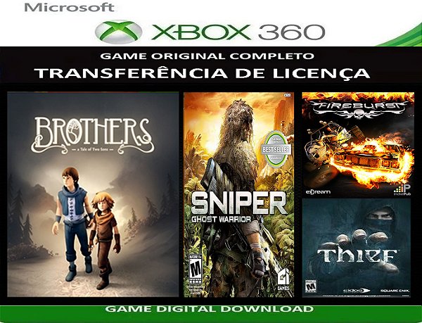 Brothers + 3 Jogos Combo Xbox 360 Transferência Licença Digital