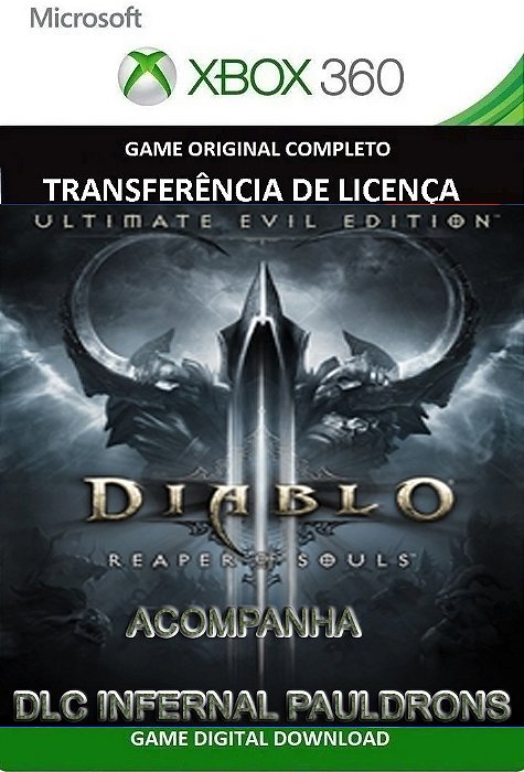 Diablo III: Reaper of Souls - Ultimate Evil Edition Xbox 360 Jogo Digital Transferência Licença
