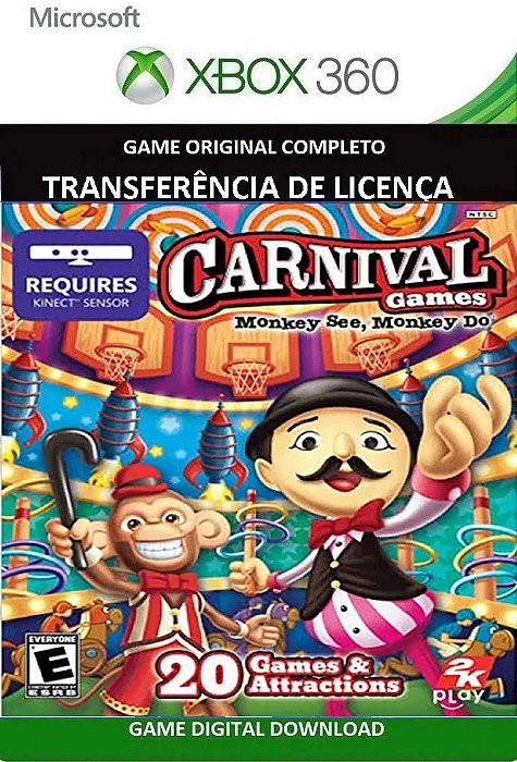 Carnival Games Monkey See, Monkey Do Xbox 360 Digital Transferência Licença