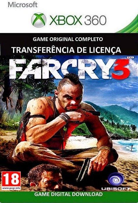 Jogo do Far Cry 3 que roda tanto em Xbox 360 quanto Xbox one