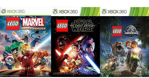 Lego Marvel Star wars & Jurassic World Collections Games Xbox 360
