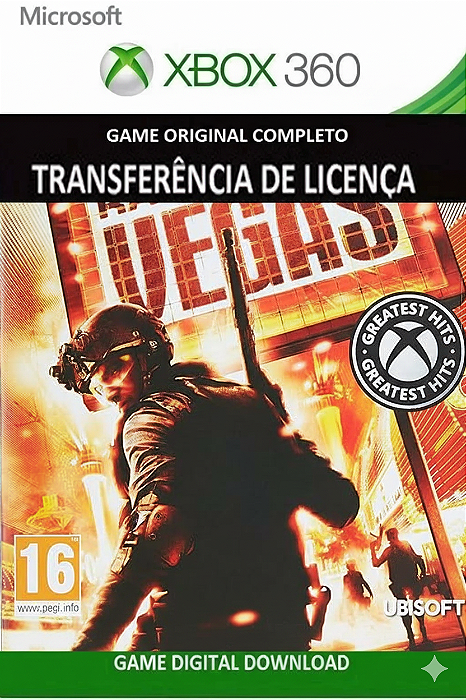 Tom Clancy's RainbowSix Vegas Xbox 360 Jogo Digital Transferência Licença