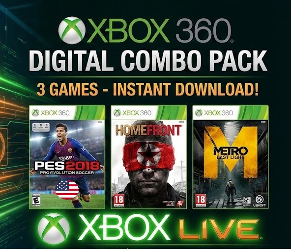 Pes 2018 Americano + 2 Jogos Xbox 360 Digital Transferência Licença