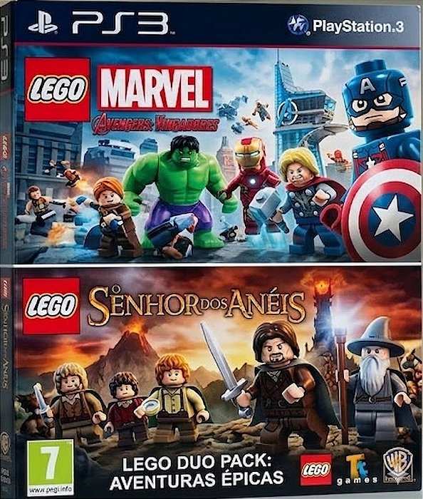 Lego Marvel Avengers Vingadores + SENHOR DOS ANÉIS PS3 Game Digital PSN