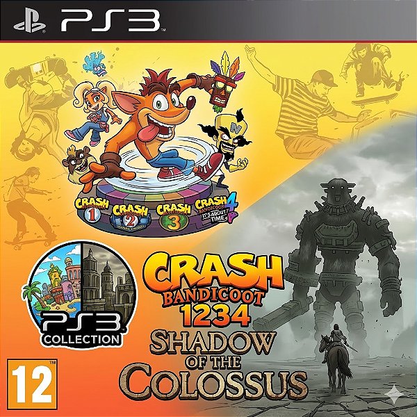 Crash Bandicoot Coleção 1 2 3 4 + SHADOW OF THE COLOSSUS Jogo Midia Digital Ps3 Psn