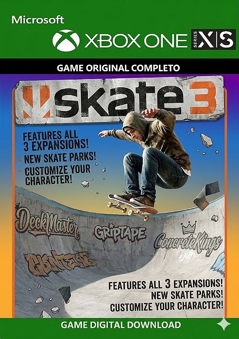 Skate 3 Game Xbox One ou Séries Jogo Digital