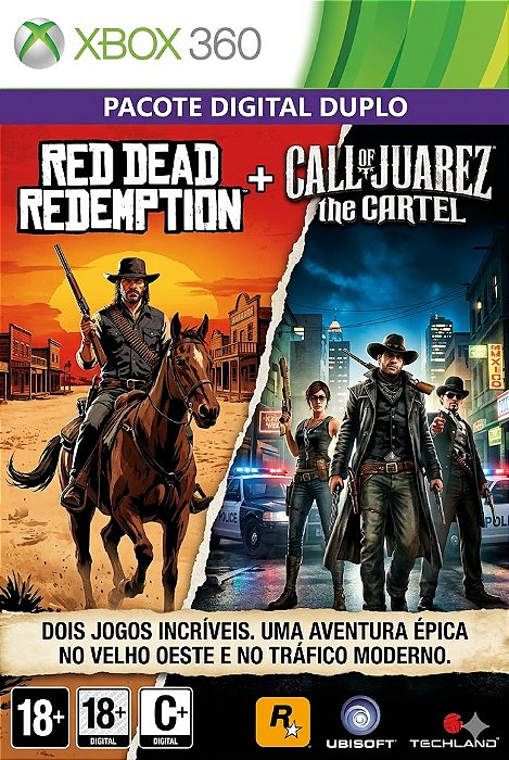 RED DEAD REDEMPTION + CALL OF JUAREZ THE CARTEL Xbox 360 Jogo Digital Transferência Licença