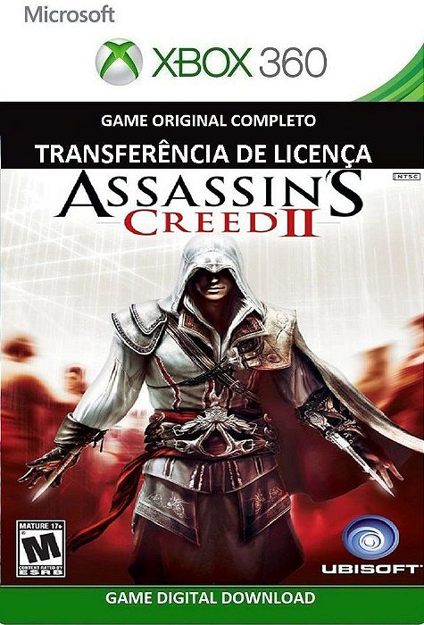 Jogos Xbox 360 transferência de Licença Mídia Digital - ASSASSINS CREED 3  DUBLADO + ASSASSINS CREED 4 DUBLADO