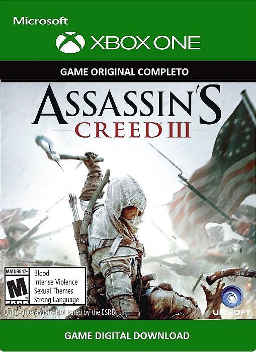 Jogos Xbox 360 transferência de Licença Mídia Digital - ASSASSINS CREED 3  DUBLADO + ASSASSINS CREED 4 DUBLADO