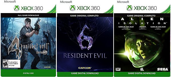Resident Evil 4 + 6 + Alien Isolation Xbox 360 Game Digital Xbox Live -  ADRIANAGAMES