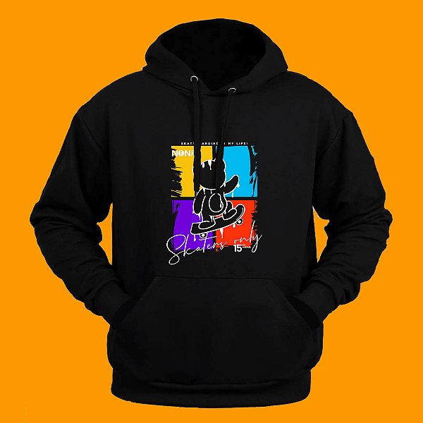 Blusão Moletom Algodão Blusa Frio Canguru Flanelado Estampa Urso Skate