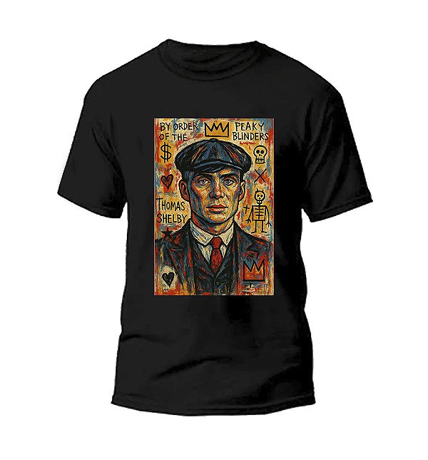 Camiseta Street Wear Preta Estampa PEAKY BLINDERS QUADRO 100% Algodão Linha Premium