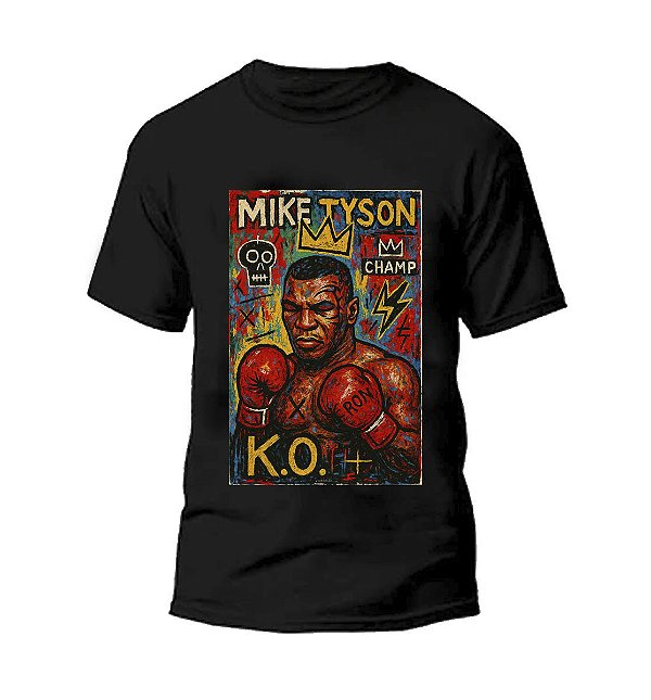 Camiseta Street Wear Preta Estampa MIKE TYSON 100% Algodão Linha Premium