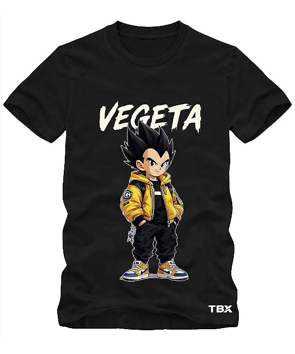 CAMISETA INFANTIL DE ALGODÃO PENTEADO VEGETA