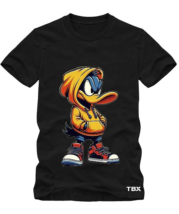 CAMISETA INFANTIL DE ALGODÃO PENTEADO PATO AMARELO