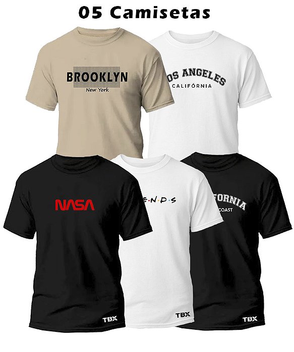05 CAMISETAS MASCULINA DE ALGODÃO PENTEADO 30.1 PREMIUM ESTAMPAS VARIADAS