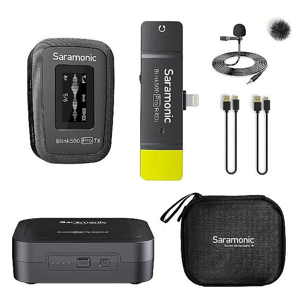 Sistema de Microfone Lapela sem fio Profissional com receptor Lightning para iOS