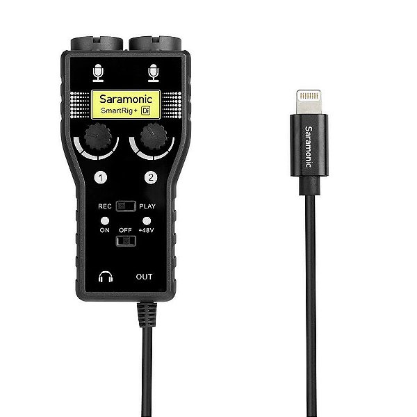 Interface Portátil de áudio 2 canais para celular iOS com conexão LIGHTNING
