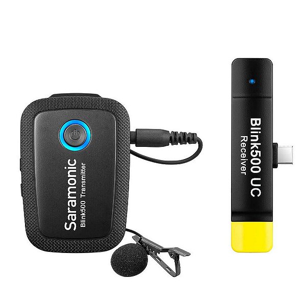 Sistema de Microfone Lapela sem fio com Receptor USB-C para Android