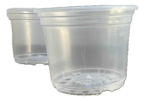 VASO TRANSPARENTE 14 CM - KIT 2
