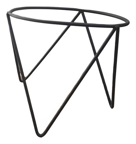 SUPORTE KOKEDAMA 3 PÉS DE FERRO PRETO REDONDO