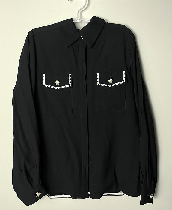 CAMISA MANGA LONGA PRETA - TAMANHO P