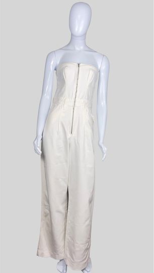 Macacão off white de Zíper TAMANHO P