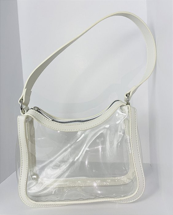 Bolsa transparente com lateral branca CÓD. 039