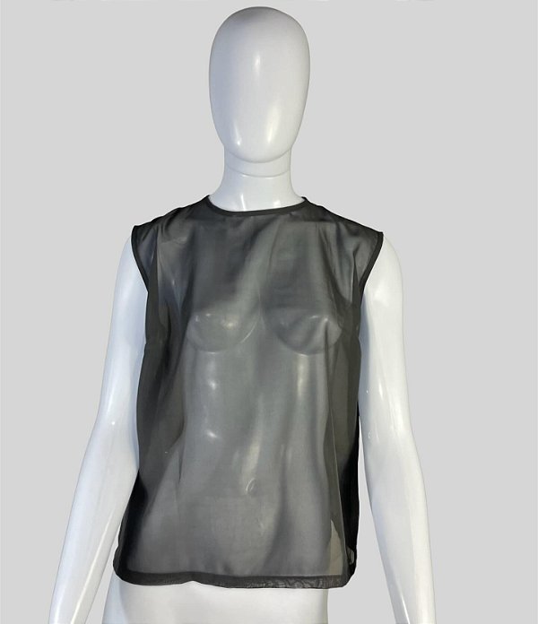 Blusa preta tule