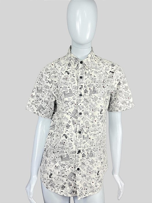 Blusa estampada corte masculino
