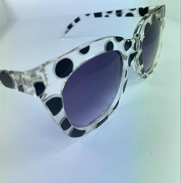 Óculos transparente com detalhes preto