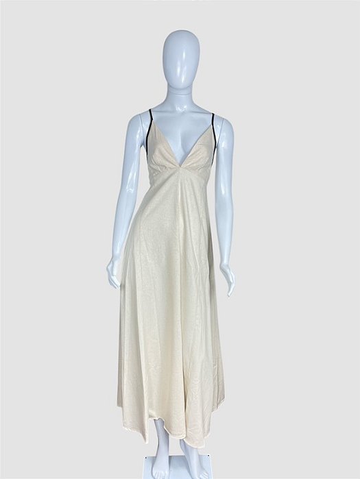 Vestido de linho bege TAM P