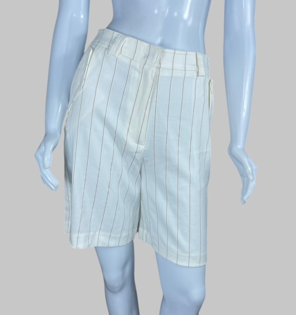 Bermuda off white com listras marrom TAM 36