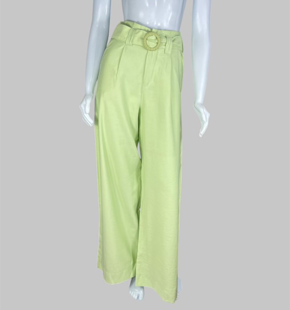 Calça wide com cinto verde TAM 36