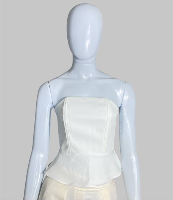 Top alfaiataria branco com zíper  TAM PP