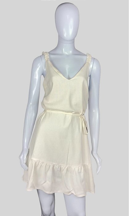 Vestido cavado curto off white TAM PP