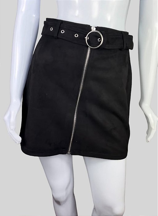 Saia preta de veludo   TAM P