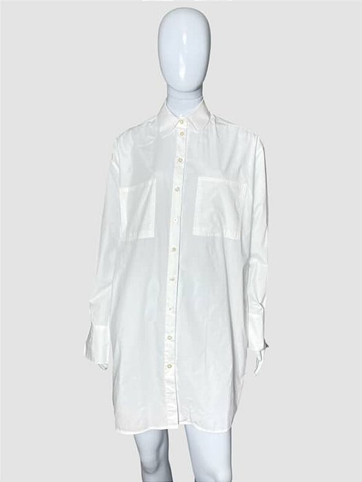 Vestido camisa off white TAM P