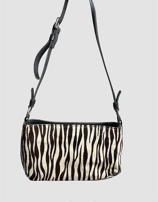 Bolsa marrom com branco