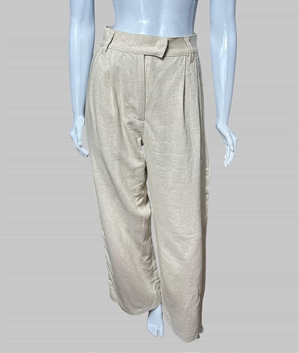 calça linho bege TAM 36