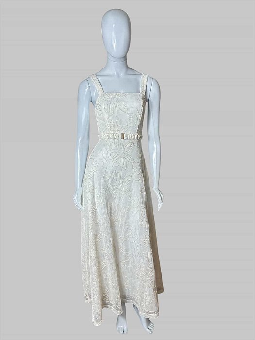 vestido branco bordado TAM PP