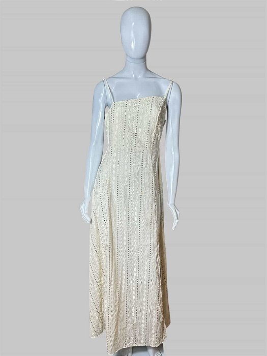 vestido bege brilho TAM P