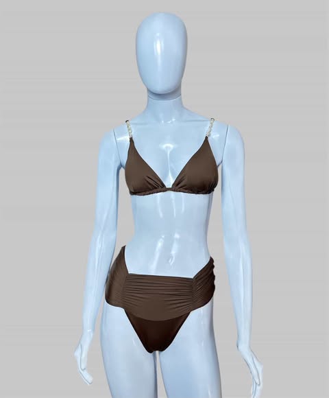 biquini marrom TAM P