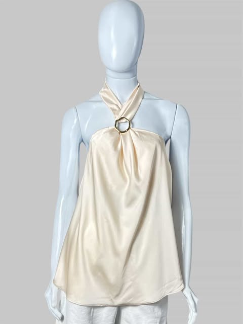Blusa Acetinada com Detalhe Dourado - P CÓD. 089