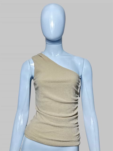 BLUSA BEGE COM BRILHO TAM P CÓD. 095