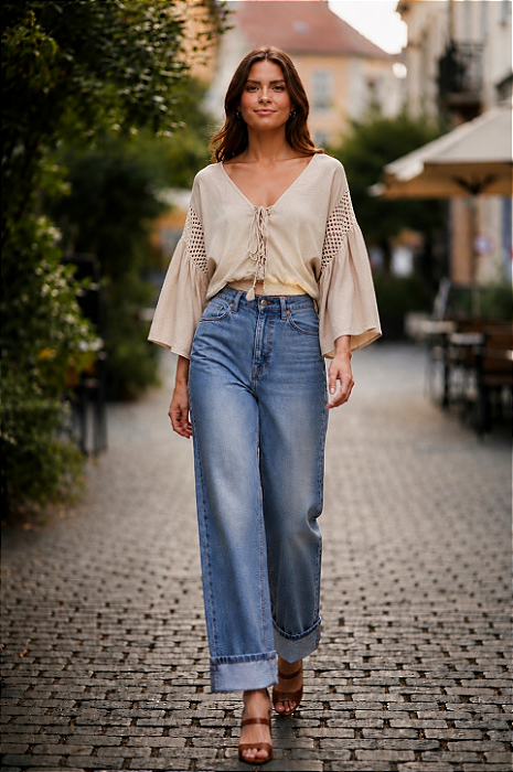 BLUSA BEGE CLARO TAM PP CÓD. 093
