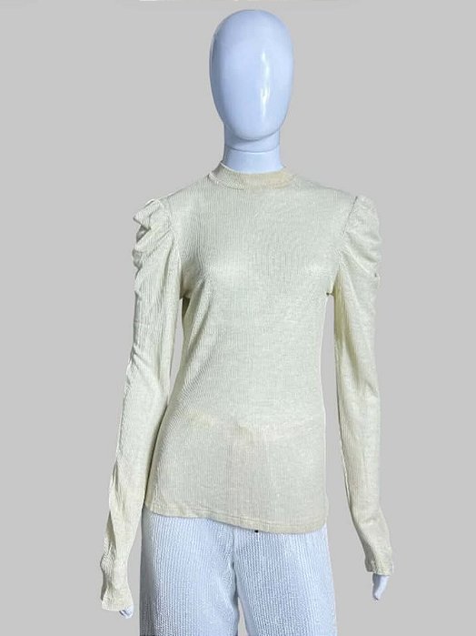 BLUSA MANGA LONGA BEGE CLARO TAM P CÓD. 108