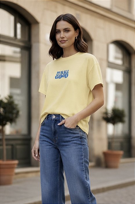 BLUSA AMARELA ESTAMPADA TAM P CÓD. 091