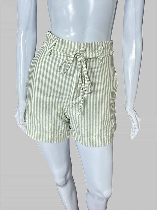 SHORT VERDE LISTRADO TAM 36